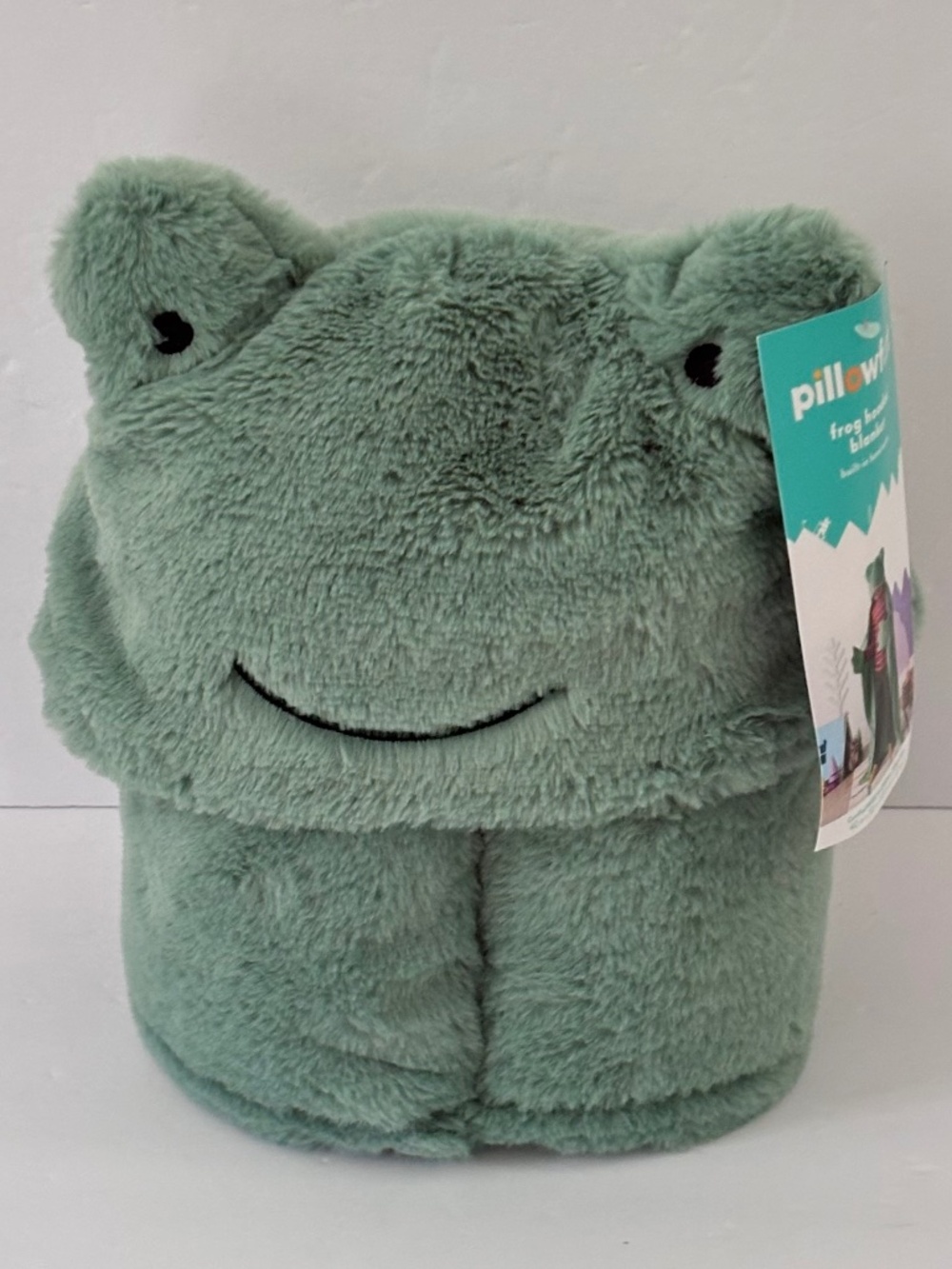 Pillowfort Target Green Frog Hooded Blanket 40" x 50" w/ hand mitts - NEW